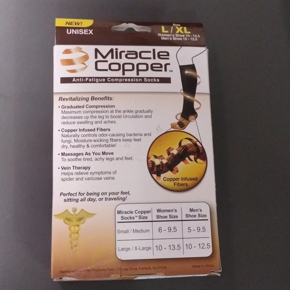 Miracle Copper Anti-Fatigue Compression Socks - Black